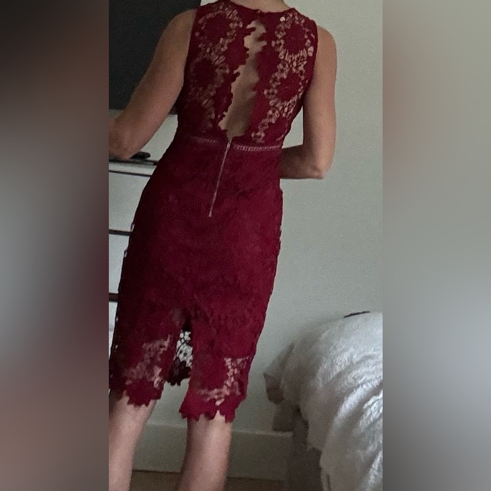Elegant Burgundy Lace Dress